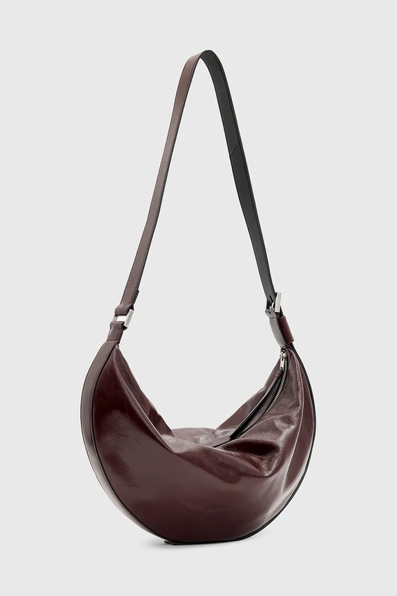 AllSaints torebka skórzana HALF MOON W394XB