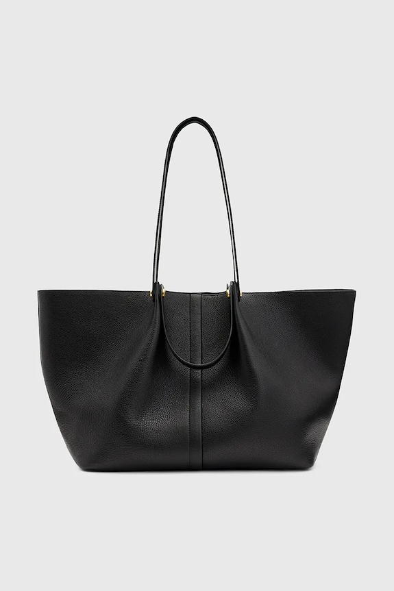 Kožená kabelka AllSaints ALLINGTON přírodní kůže černá W452XB