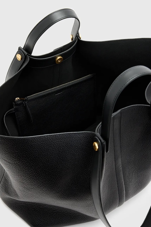 Kožená kabelka AllSaints ALLINGTON černá W452XB