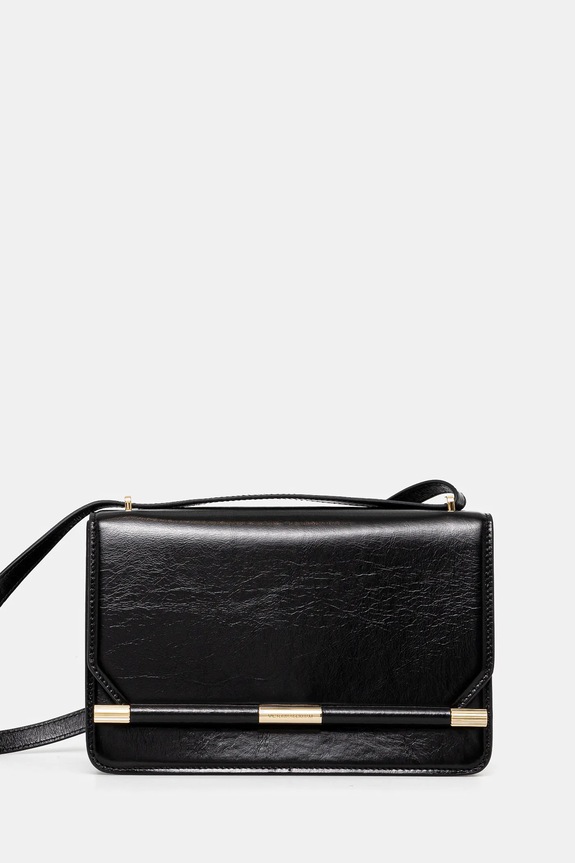 Victoria Beckham borsa a mano in pelle pelle fiore nero B125AAC006189A