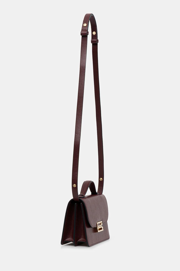 Kožená kabelka Victoria Beckham B424AAC005976A burgundské AW25
