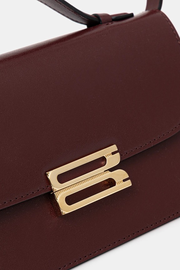 Kožená kabelka Victoria Beckham burgundské B424AAC005976A