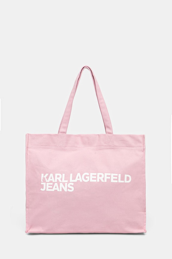 Βαμβακερή τσάντα Karl Lagerfeld Jeans υφασμάτινο ροζ A1W50002
