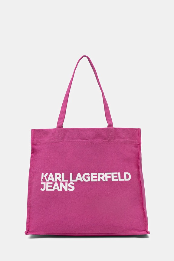 Βαμβακερή τσάντα Karl Lagerfeld Jeans υφασμάτινο ροζ A1W50002