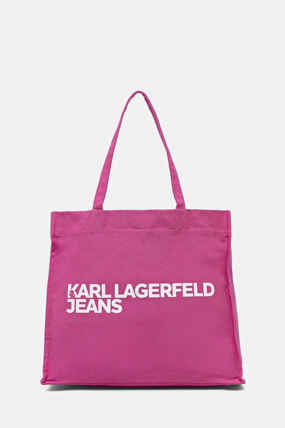 Βαμβακερή τσάντα Karl Lagerfeld Jeans υφασμάτινο ροζ A1W50002