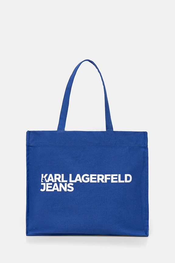 Karl Lagerfeld Jeans torba bawełniana mieści A4 niebieski A1W50002