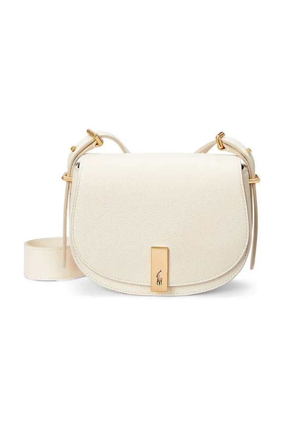 Polo Ralph Lauren borsa a mano in pelle semplice bianco 428932626