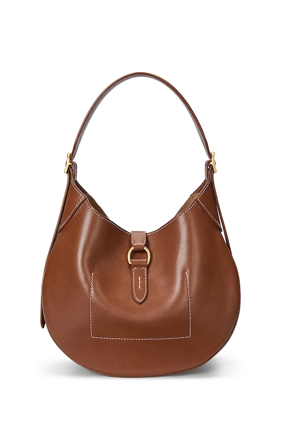 Polo Ralph Lauren сумочка hobo жіноча шкіряна коричневий 428944017