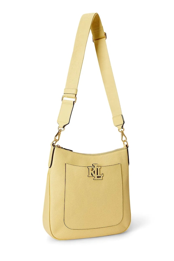 Doplnky Lauren Ralph Lauren crossbody kabelka dámska kožená 431970152 žltá