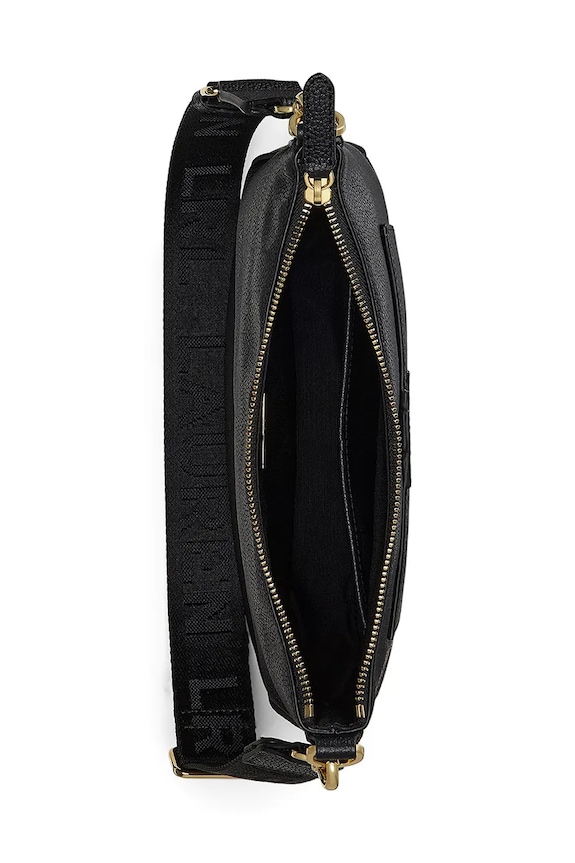 Lauren Ralph Lauren crossbody torba ženska kožna crna 431970152