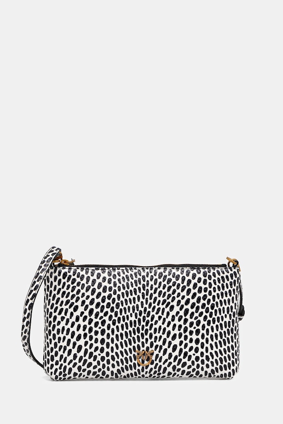 Pinko pochette di pelle pelle fiore bianco 104277.A27T