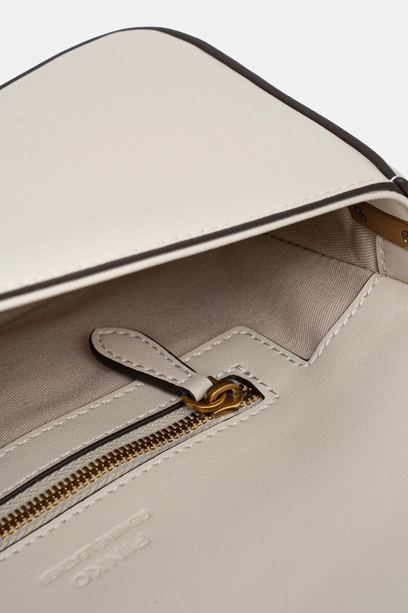 Pinko crossbody kabelka kožená 104340.A0QO béžová