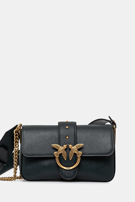 Pinko torebka crossbody skórzana skóra licowa zielony 104340.A0QO