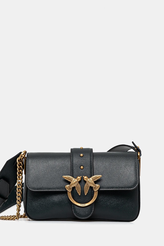 Pinko torebka crossbody skórzana skóra licowa zielony 104340.A0QO