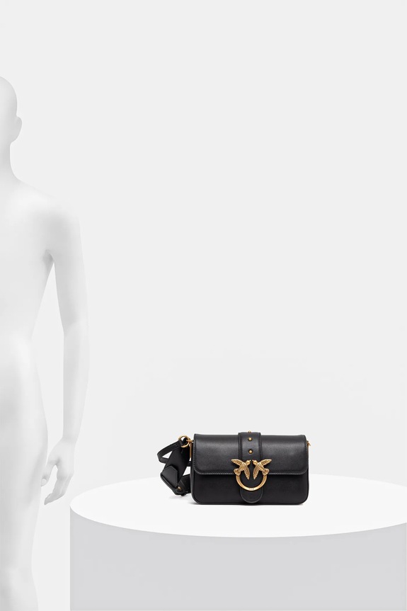 Pinko geantă crossbody din piele negru 104340.A0QO