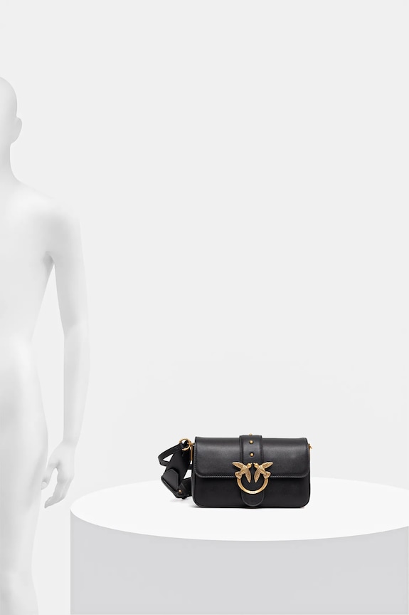 Pinko geantă crossbody din piele negru 104340.A0QO