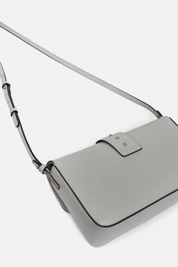 Pinko poșetă de piele gri 104524.A0QO