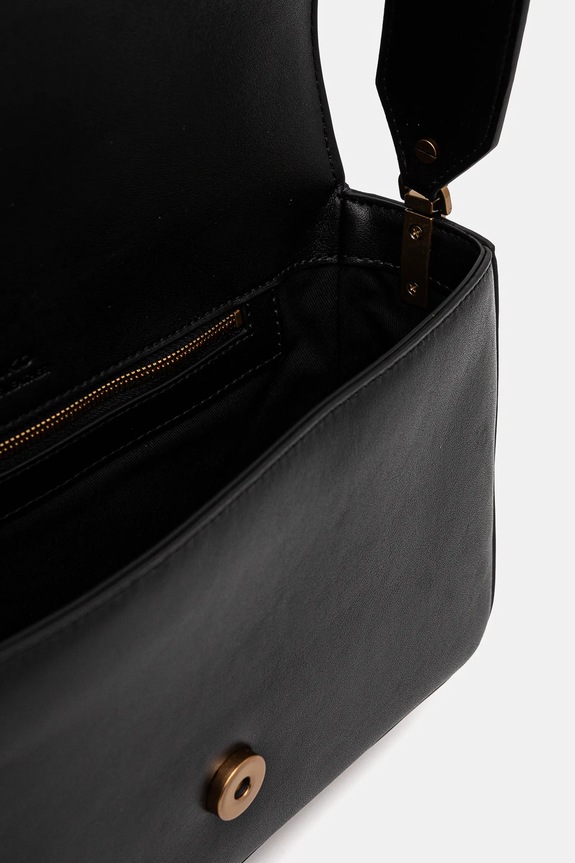 Δερμάτινη τσάντα Pinko 104524.A0QO μαύρο