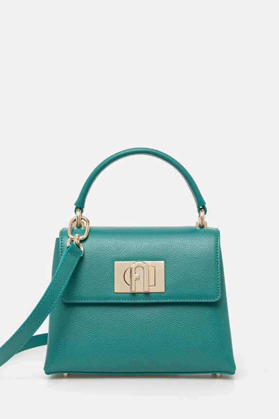 Kožená kabelka Furla přírodní kůže tyrkysová WB00109.ARE000.D7D00