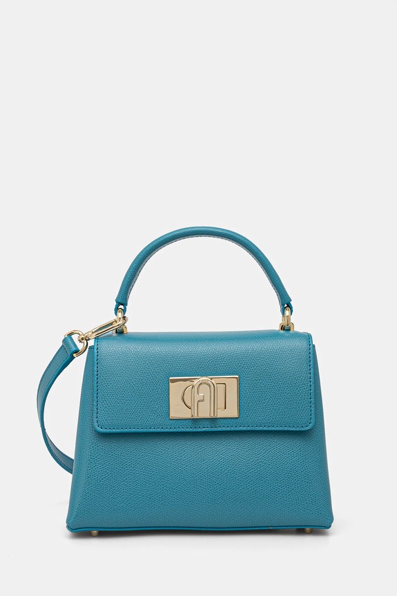 Furla torebka skórzana skóra licowa niebieski WB00109.ARE000.TR400