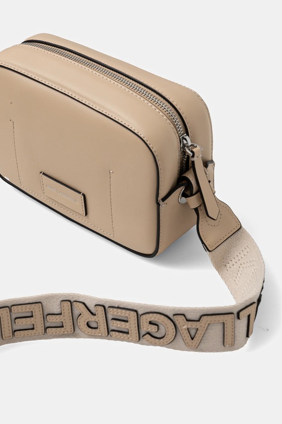 Doplňky Kožená kabelka Karl Lagerfeld A1W30024 béžová