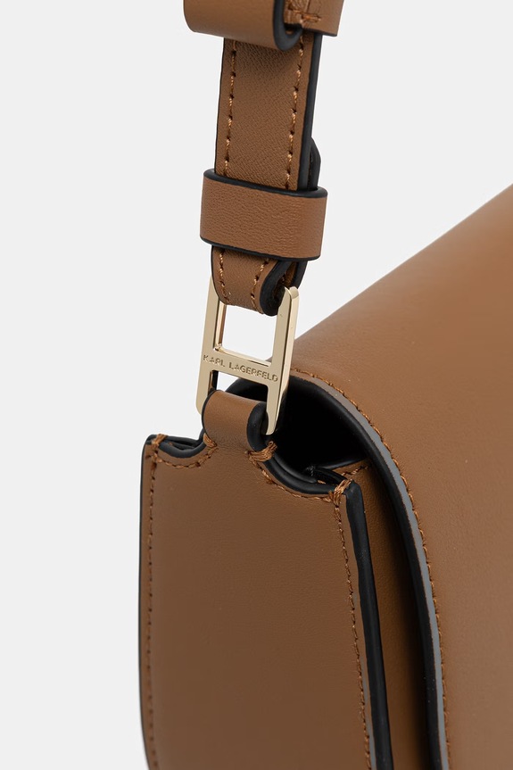 Karl Lagerfeld crossbody torba za žene kožna K/SIGNATURE smeđa A1W30039