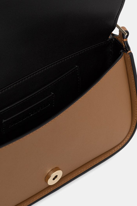 Karl Lagerfeld crossbody torba za žene kožna K/SIGNATURE A1W30039 smeđa