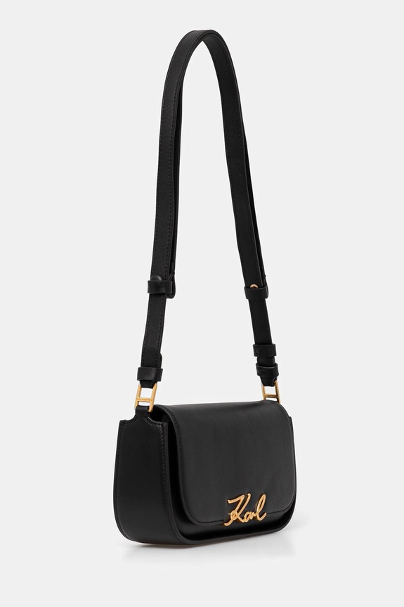 Kožená kabelka Karl Lagerfeld K/SIGNATURE A1W30039 čierna AA00