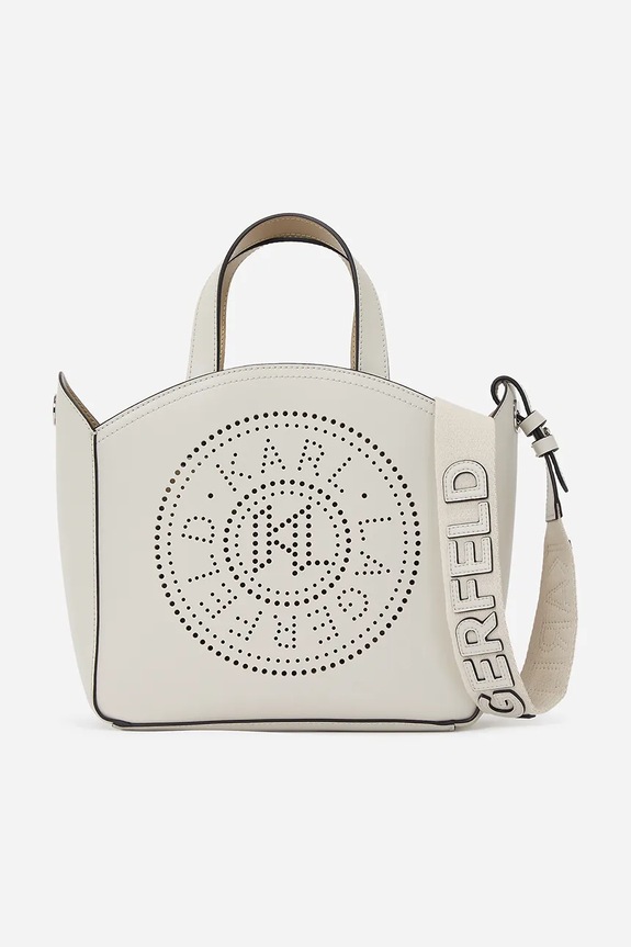 Usnjena torbica Karl Lagerfeld Ne ustreza A4 bela A1W30058