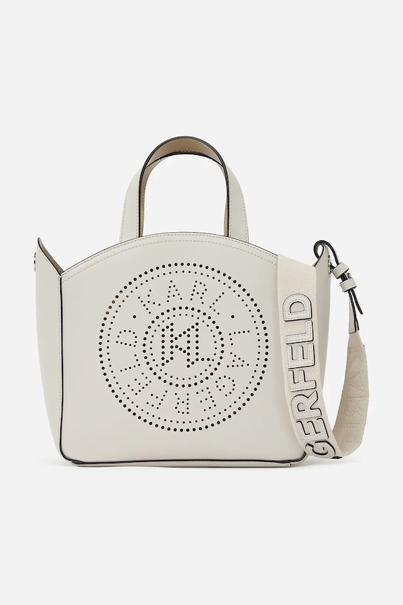 Usnjena torbica Karl Lagerfeld Ne ustreza A4 bela A1W30058