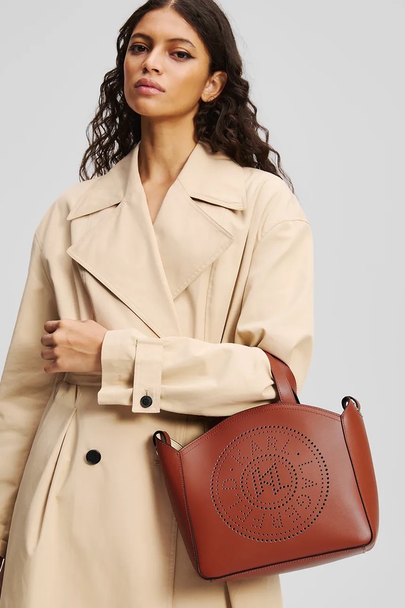 Kožená kabelka Karl Lagerfeld K/CIRCLE A1W30058 červená AA00