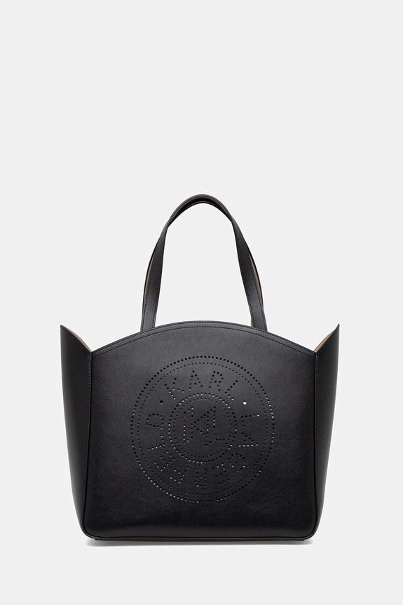 Karl Lagerfeld poseta de piele uni negru A1W30060