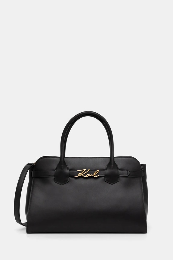 Karl Lagerfeld poseta de piele uni negru A1W30148