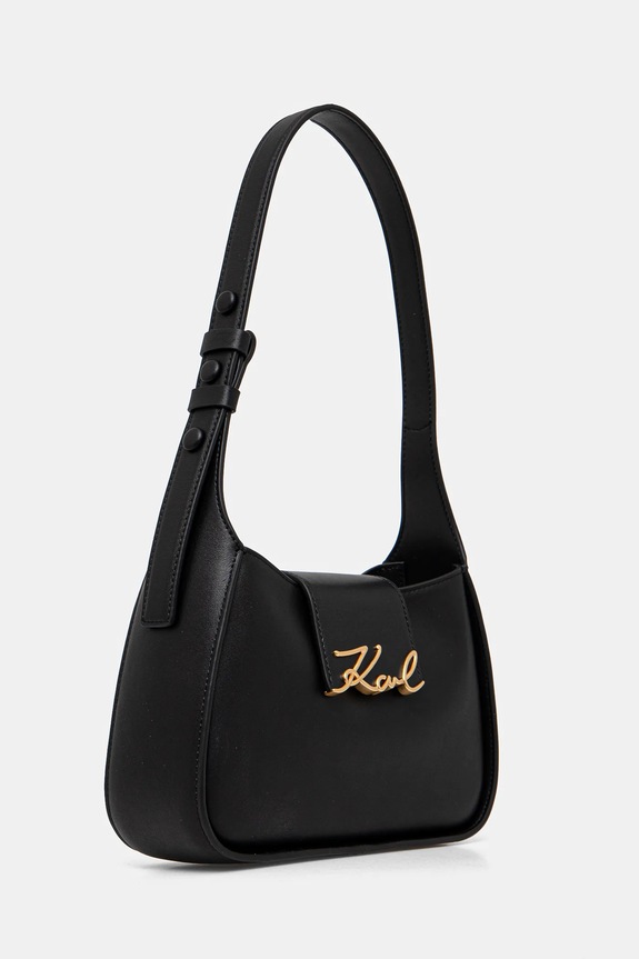 Kožená kabelka Karl Lagerfeld A1W30149 černá SS25