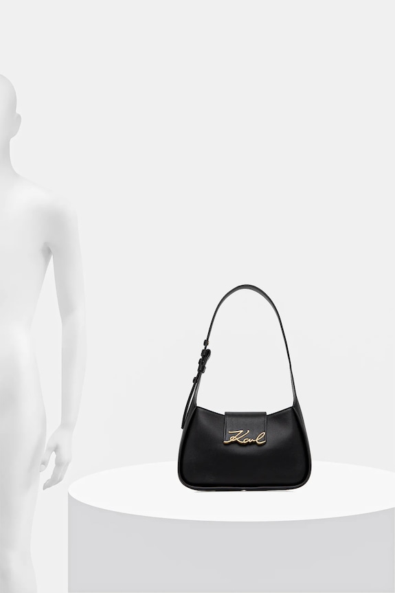 Kožená kabelka Karl Lagerfeld A1W30149 černá