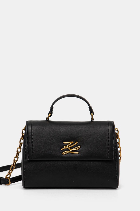 Karl Lagerfeld poseta de piele uni negru A1W30170