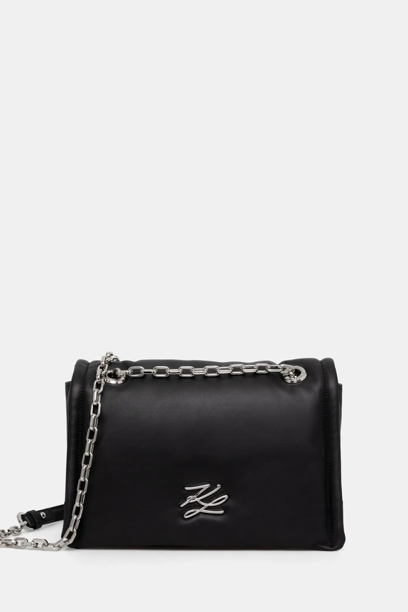Karl Lagerfeld torebka skórzana skóra licowa czarny A1W30173