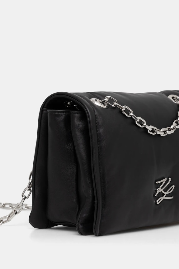 Karl Lagerfeld torebka skórzana A1W30173 czarny SS25