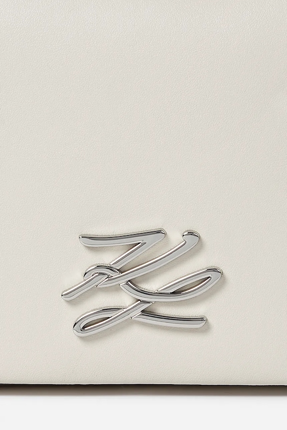 Kožna torba Karl Lagerfeld K/AUTOGRAPH bijela A1W30174