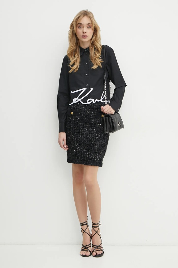 Karl Lagerfeld bőr táska A1W30175 fekete