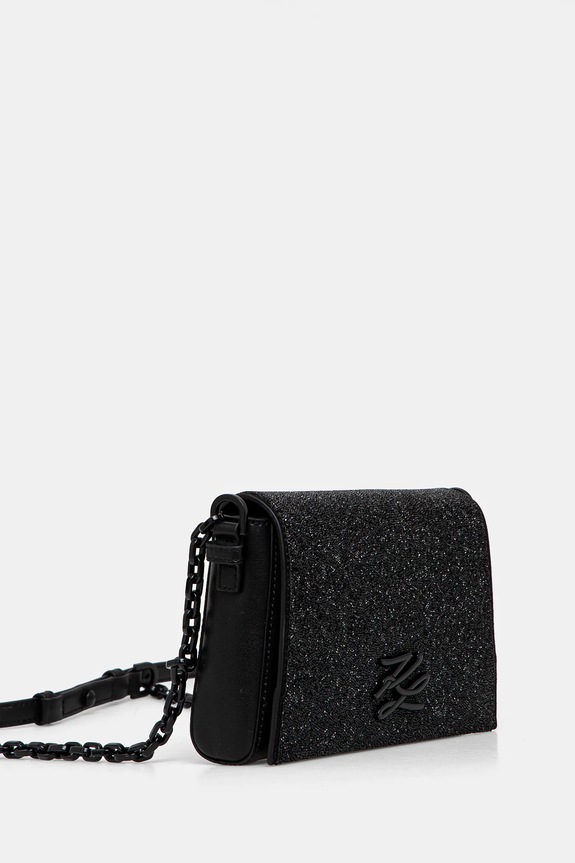 Δερμάτινη τσάντα Karl Lagerfeld A1W30180 μαύρο SS25