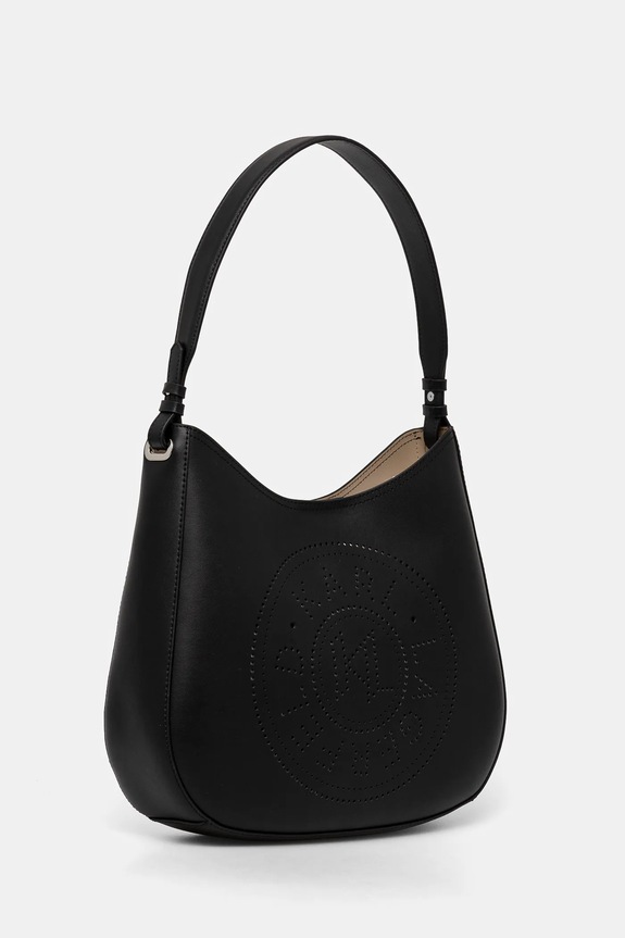Kožená kabelka Karl Lagerfeld A1W30213 černá SS25