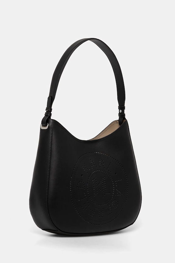 Kožená kabelka Karl Lagerfeld A1W30213 černá SS25