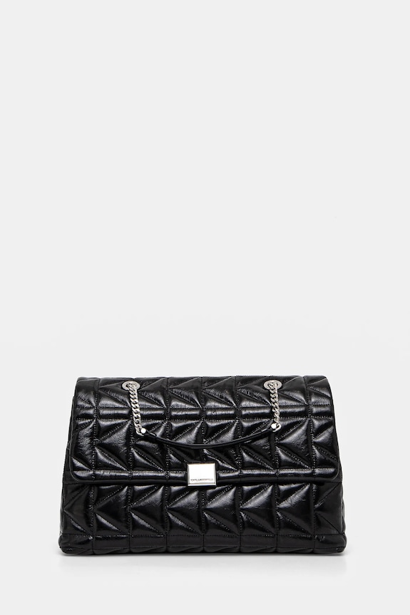 Karl Lagerfeld poseta de piele uni negru A1W30393