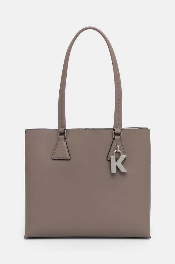 Karl Lagerfeld torebka skórzana skóra licowa szary A1W30410