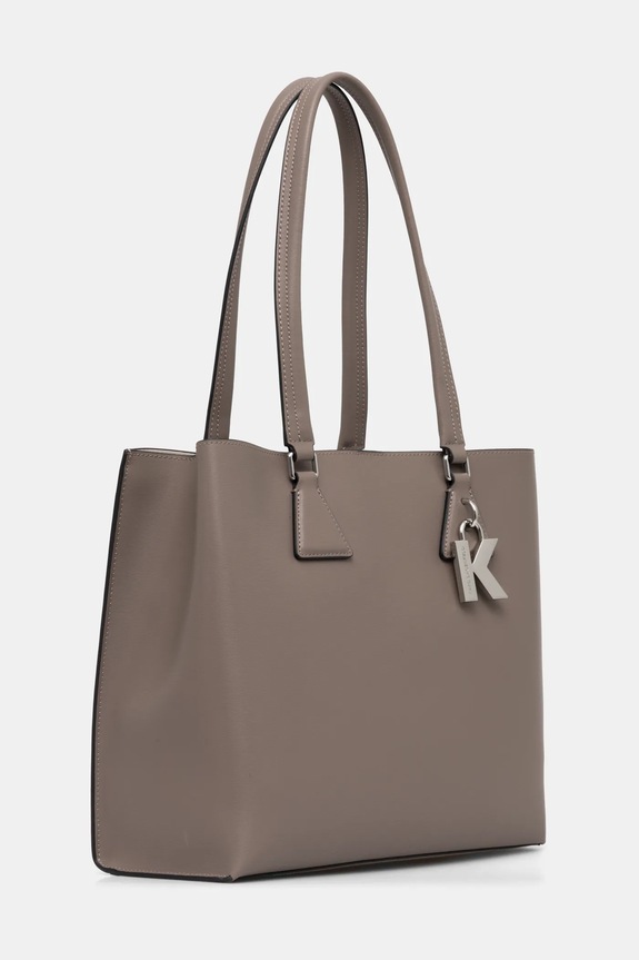 Karl Lagerfeld torebka skórzana A1W30410 szary SS25