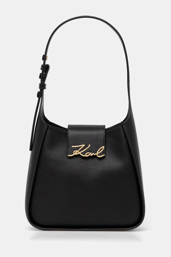 Usnjena torbica Karl Lagerfeld K/SIGNATURE Ne ustreza A4 črna A1W30434
