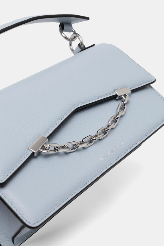 Kožená kabelka Karl Lagerfeld modrá A1W30446