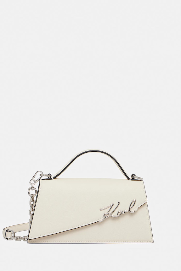 Kožna torba Karl Lagerfeld K/SIGNATURE bež A1W30458