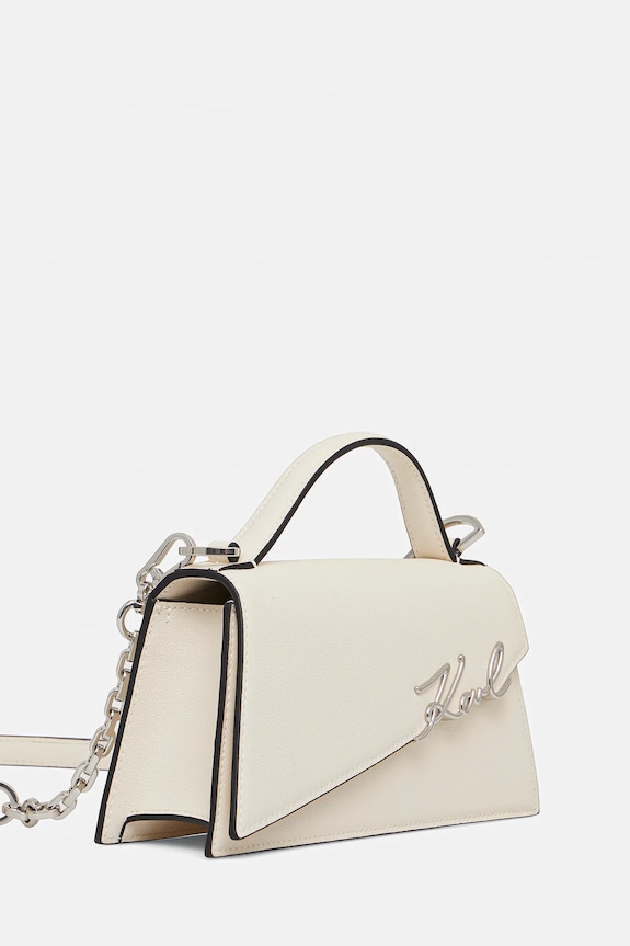 Kožna torba Karl Lagerfeld K/SIGNATURE A1W30458 bež AA00